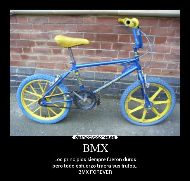 BMX - Los principios siempre fueron duros
pero todo esfuerzo traera sus frutos...
BMX FOREVER