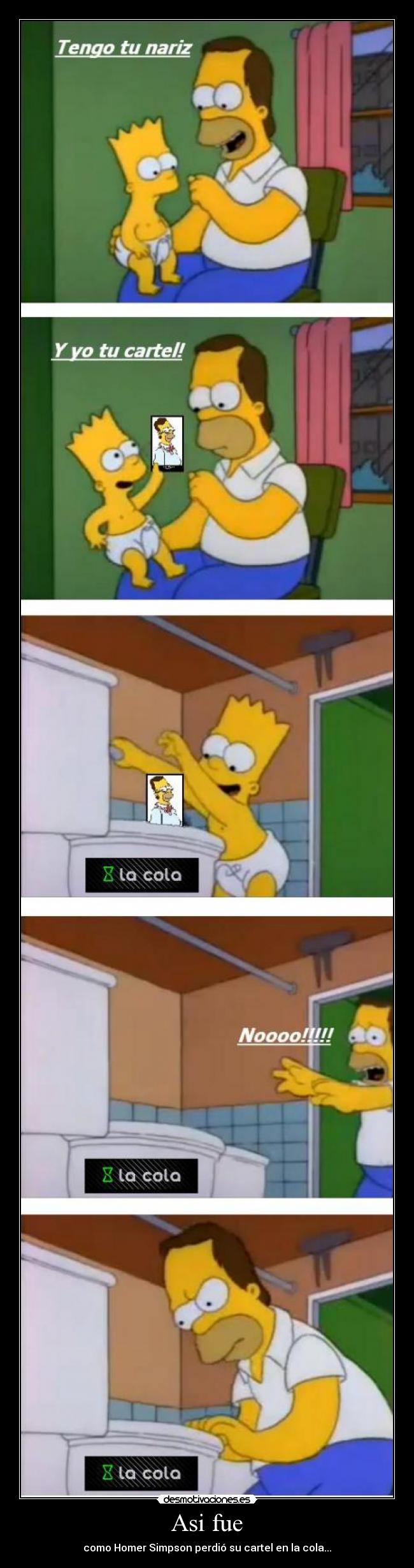 Asi fue - como Homer Simpson perdió su cartel en la cola...