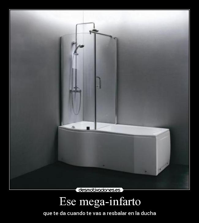 carteles ducha resbalar infarto desmotivaciones