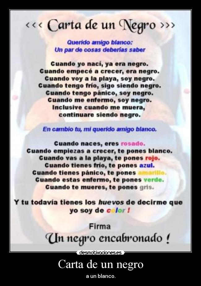Carta de un negro -