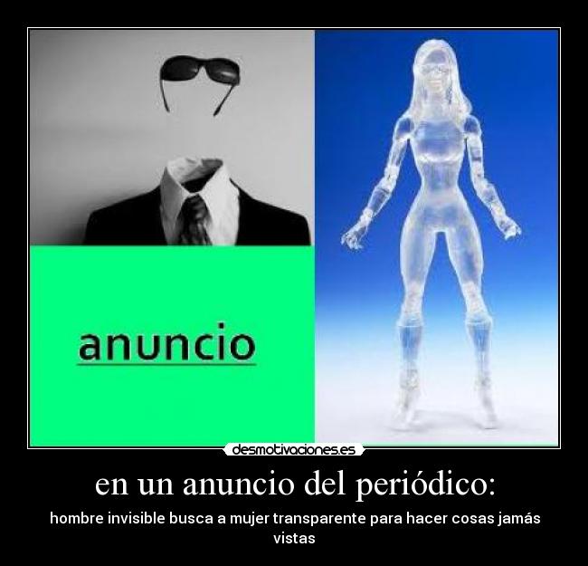 en un anuncio del periódico: - 