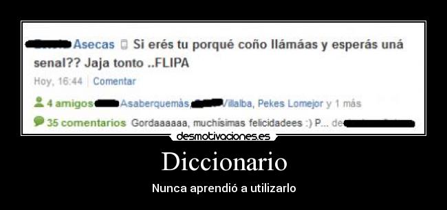 Diccionario - Nunca aprendió a utilizarlo