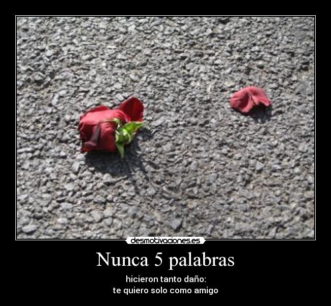 Nunca 5 palabras - hicieron tanto daño:
te quiero solo como amigo