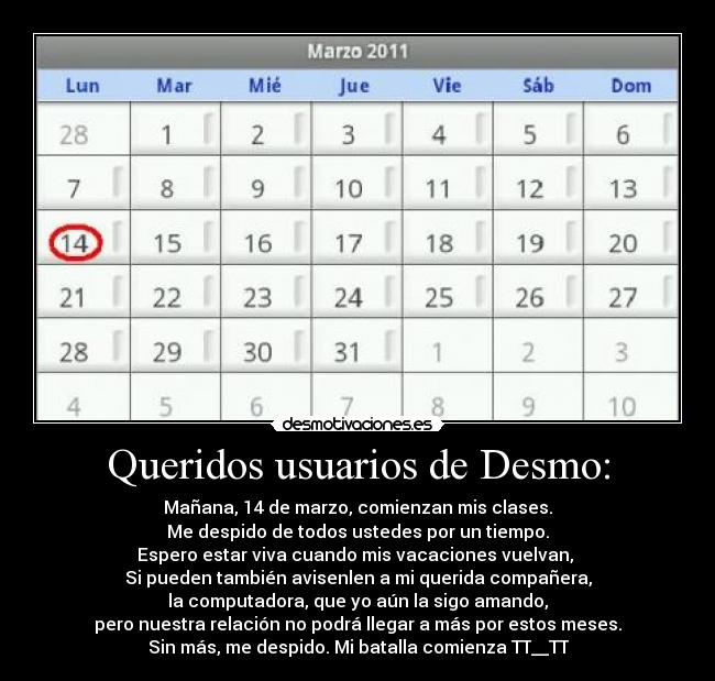 carteles clases marzo desmotivaciones