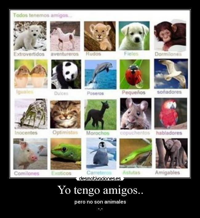 Yo tengo amigos.. - pero no son animales
-.-