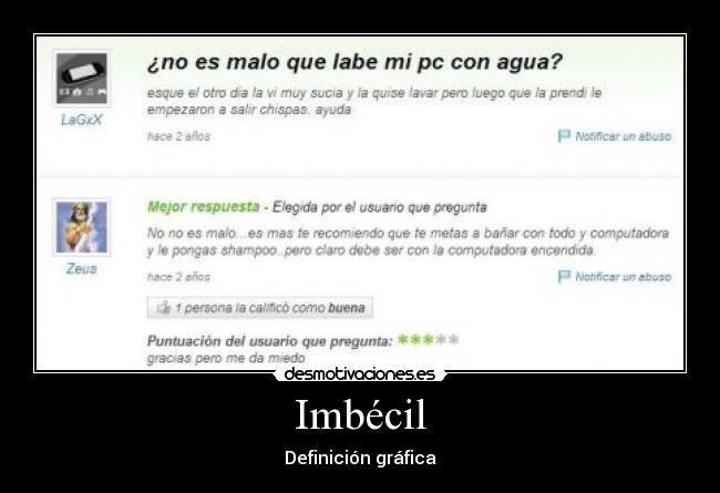 Imbécil - Definición gráfica