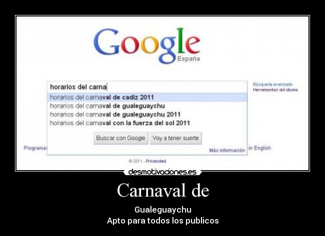 Carnaval de - Gualeguaychu
Apto para todos los publicos