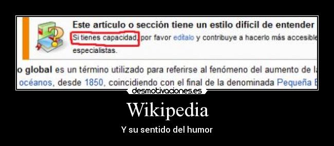 Wikipedia - Y su sentido del humor