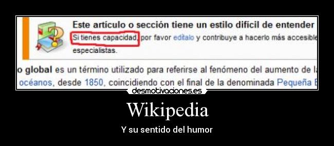 Wikipedia - Y su sentido del humor