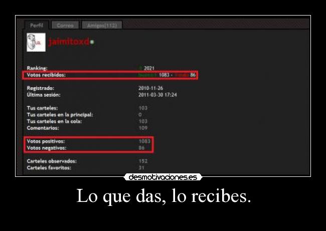 Lo que das, lo recibes. - 