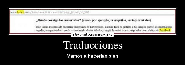 Traducciones - Vamos a hacerlas bien
