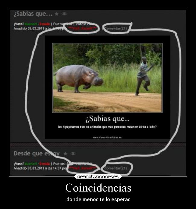 Coincidencias - donde menos te lo esperas