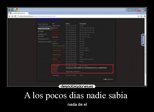 A los pocos dias nadie sabia  - nada de el