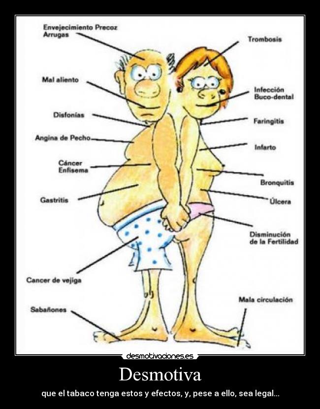 Desmotiva - que el tabaco tenga estos y efectos, y, pese a ello, sea legal...