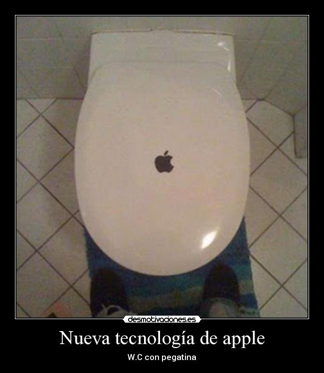 Nueva tecnología de apple - W.C con pegatina