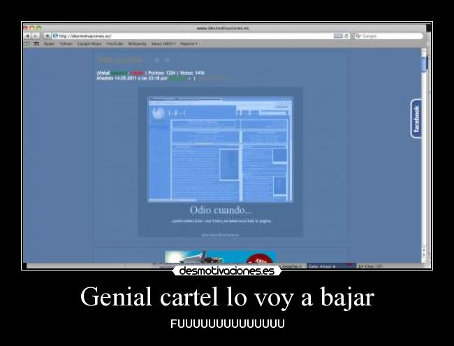 Genial cartel lo voy a bajar - 