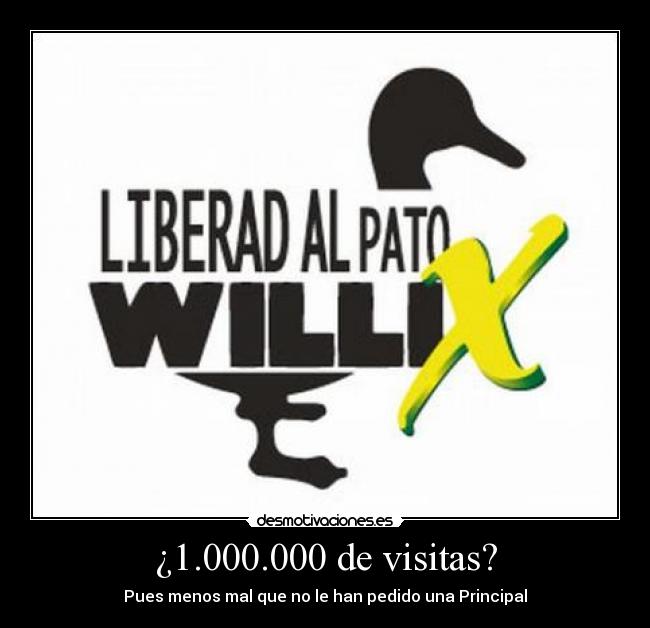 ¿1.000.000 de visitas? - Pues menos mal que no le han pedido una Principal