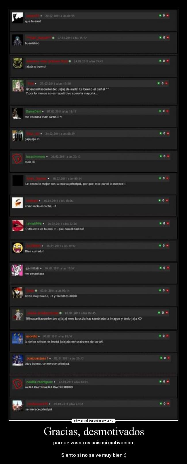 Gracias, desmotivados -