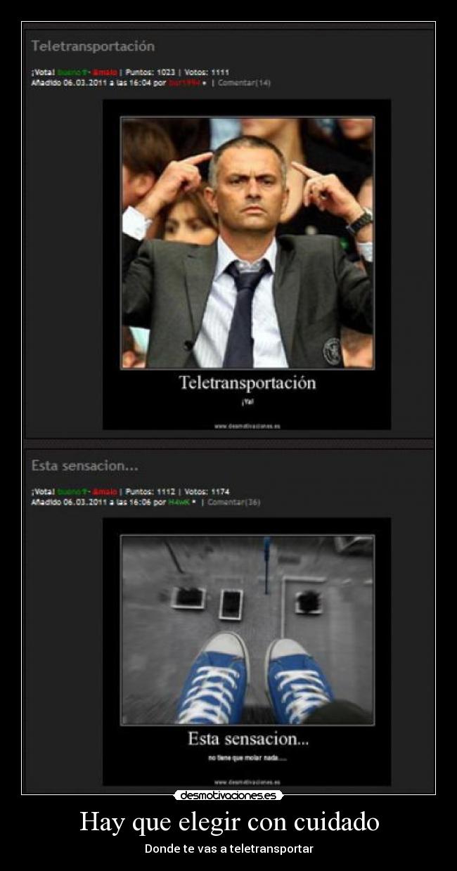 Hay que elegir con cuidado - Donde te vas a teletransportar