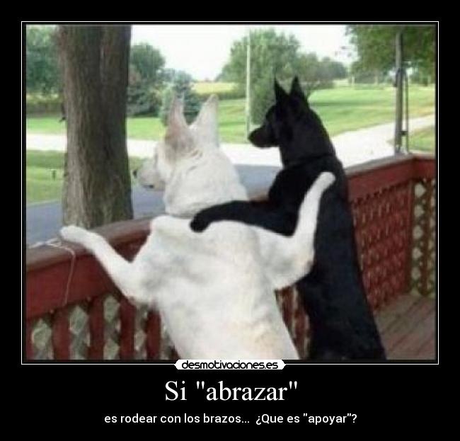 Si abrazar - es rodear con los brazos... ¿Que es apoyar?