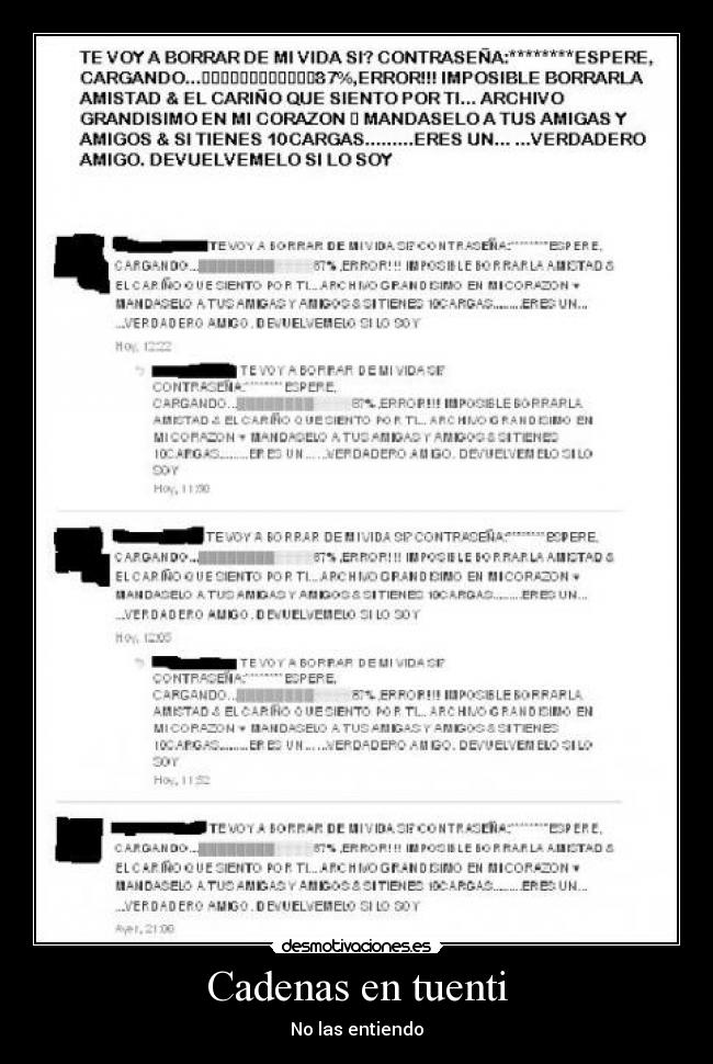 Cadenas en tuenti - No las entiendo