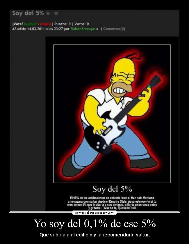 Yo soy del 0,1% de ese 5% - Que subiría a al edificio y la recomendaría saltar.