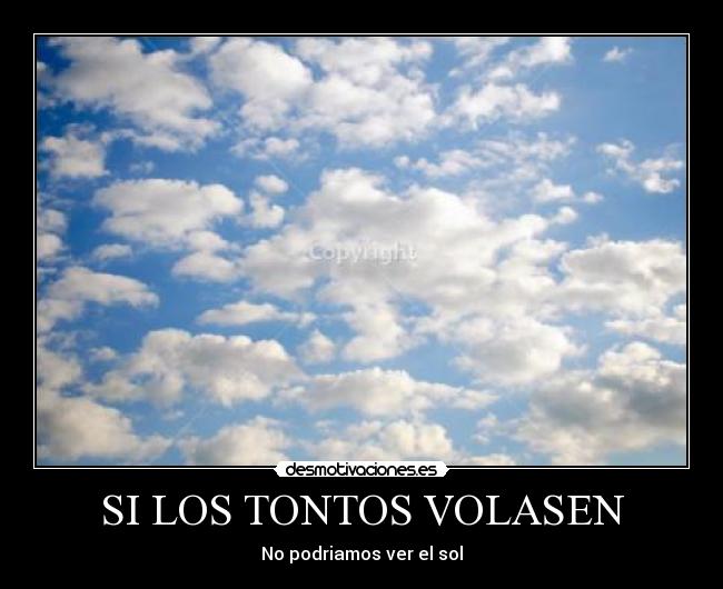 SI LOS TONTOS VOLASEN -