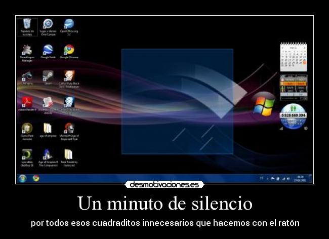 Un minuto de silencio - por todos esos cuadraditos innecesarios que hacemos con el ratón