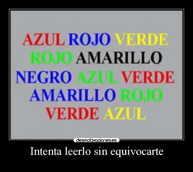 Intenta leerlo sin equivocarte - 