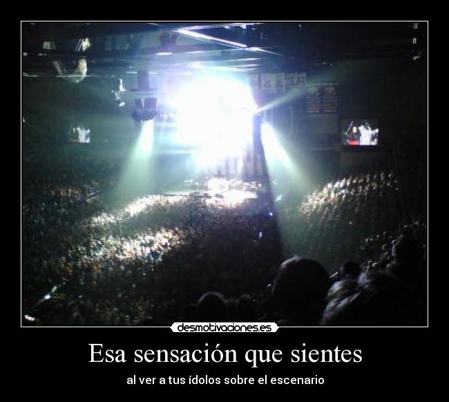 Esa sensación que sientes - al ver a tus ídolos sobre el escenario