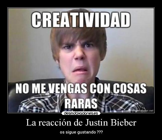 La reacción de Justin Bieber -