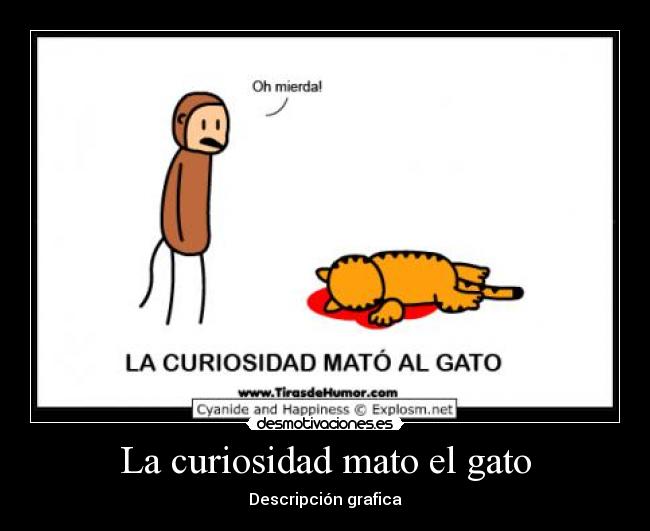 La curiosidad mato el gato - Descripción grafica