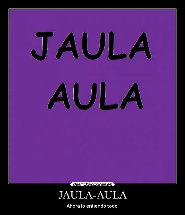 JAULA-AULA - Ahora lo entiendo todo.