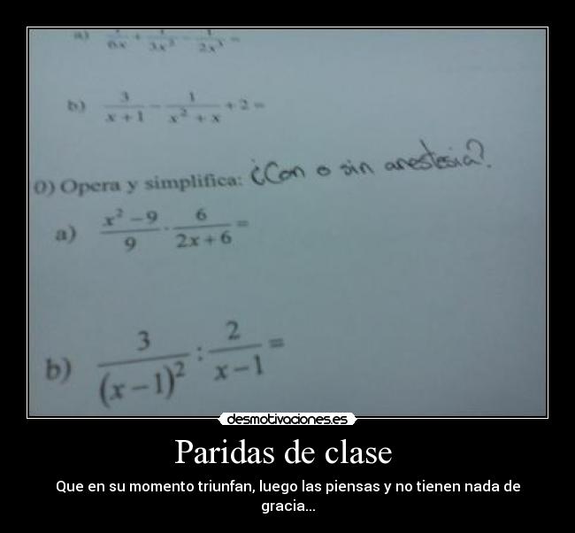 Paridas de clase  - 