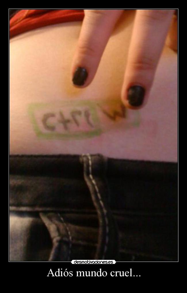 Adiós mundo cruel... -