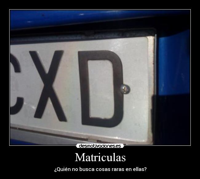 Matriculas - ¿Quién no busca cosas raras en ellas?