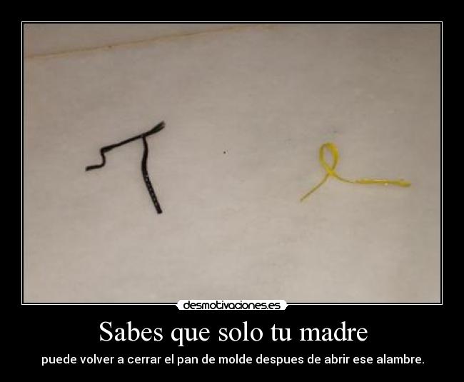 Sabes que solo tu madre - puede volver a cerrar el pan de molde despues de abrir ese alambre.