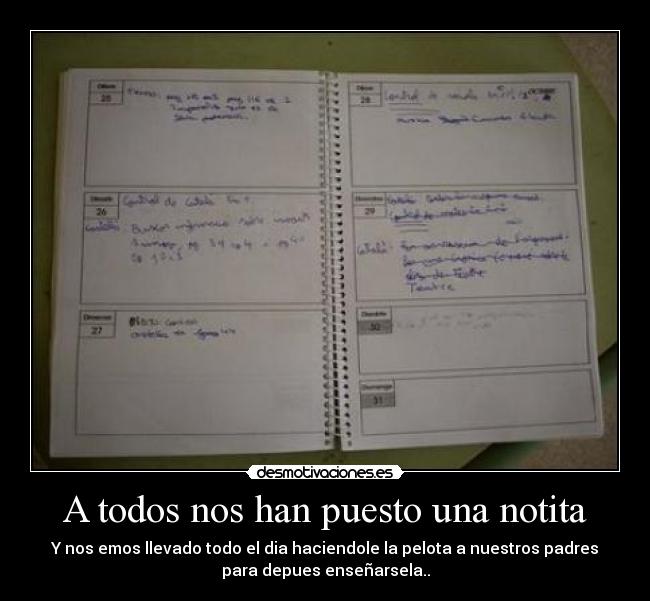 A todos nos han puesto una notita -