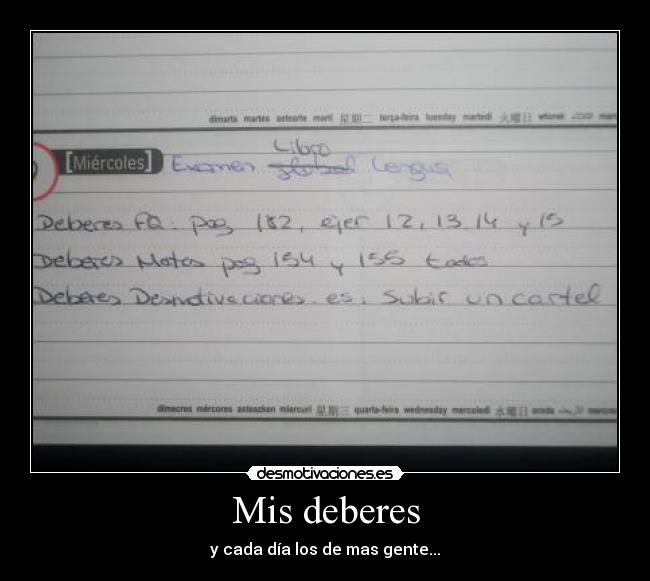 Mis deberes - 