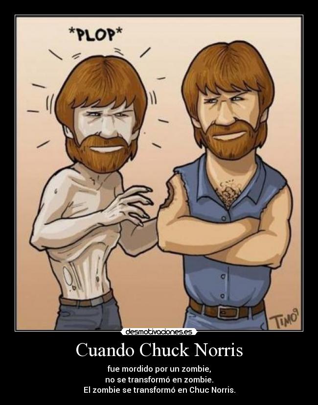 carteles chuck norris zombie desmotivaciones