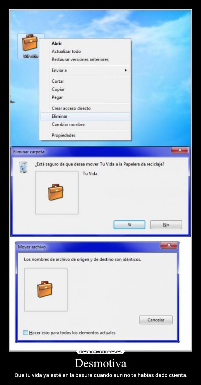 Desmotiva - Que tu vida ya esté en la basura cuando aun no te habias dado cuenta.
