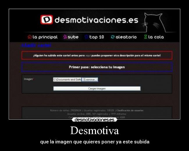 Desmotiva - que la imagen que quieres poner ya este subida