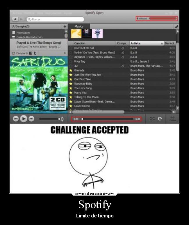 Spotify - Limite de tiempo
