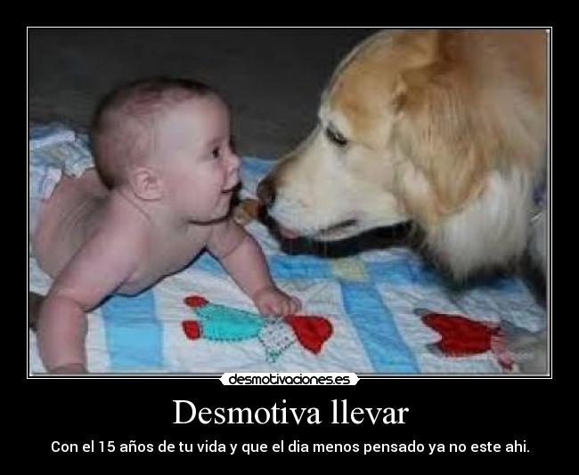Desmotiva llevar - Con el 15 años de tu vida y que el dia menos pensado ya no este ahi.