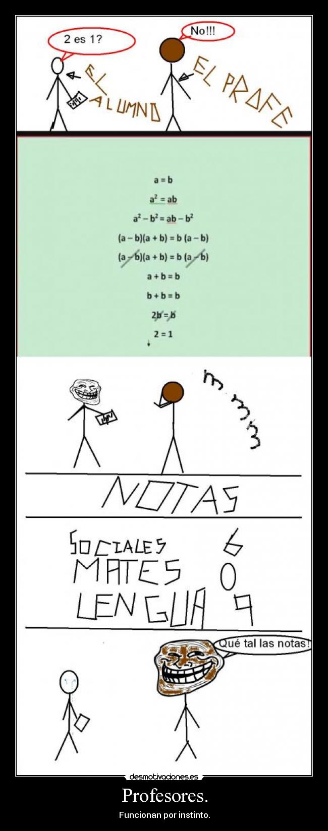 Profesores. - Funcionan por instinto.