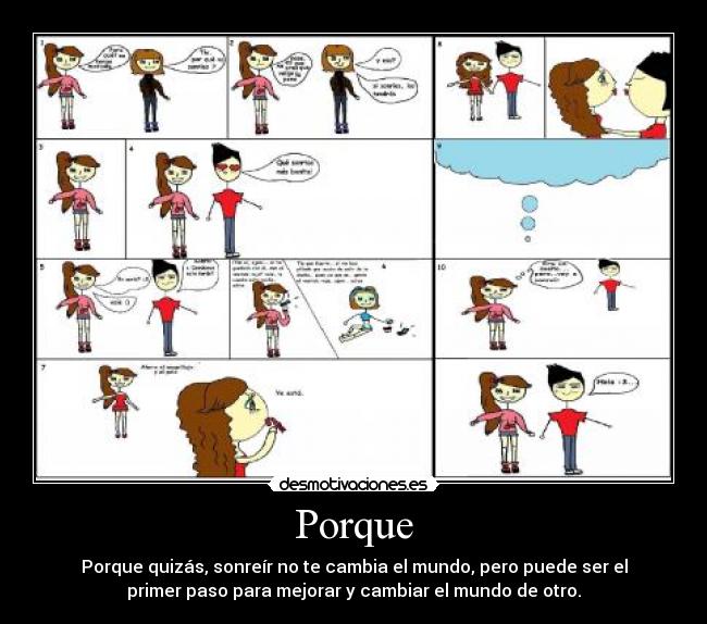 carteles mejorar mundo cambiar sonreir primer paso porque otro desmotivaciones