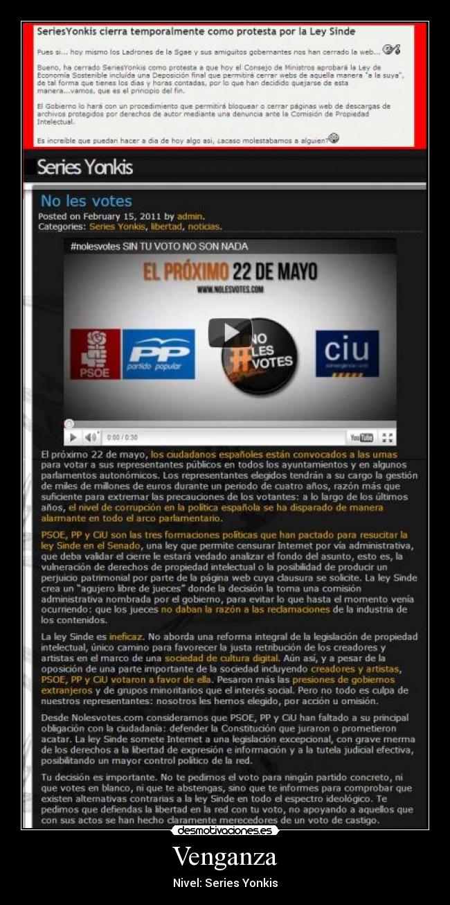 Venganza - Nivel: Series Yonkis