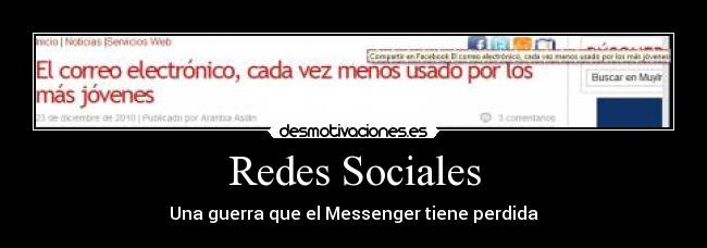 Redes Sociales - Una guerra que el Messenger tiene perdida