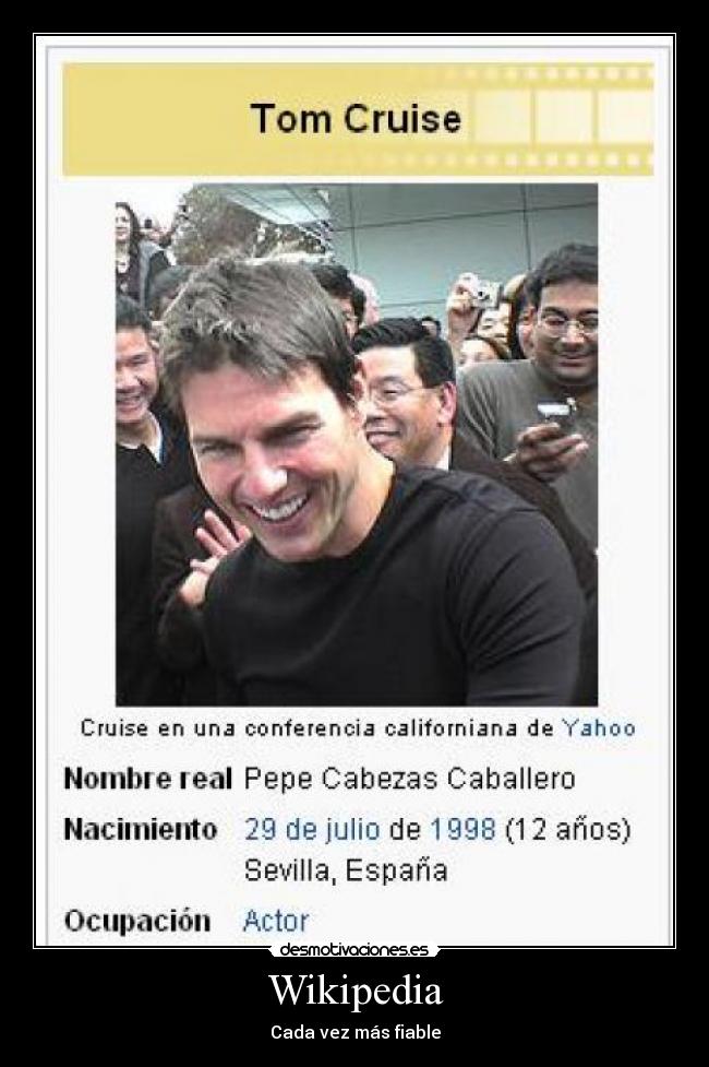 carteles wikipedia fiable desmotivaciones