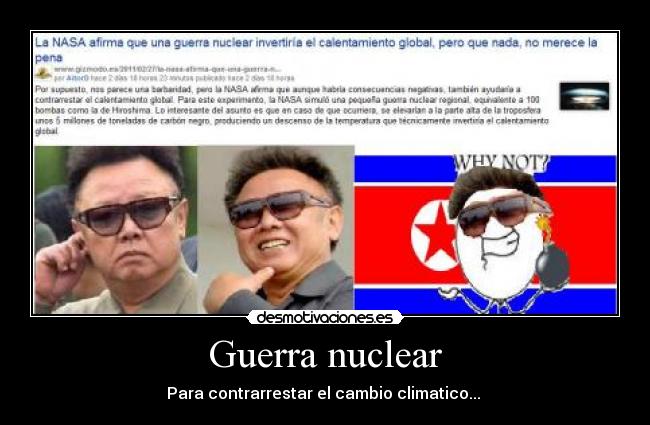 Guerra nuclear - Para contrarrestar el cambio climatico...